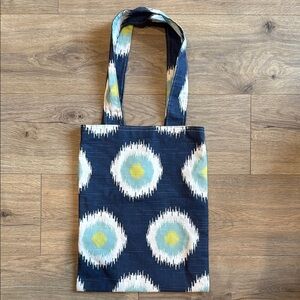 Ikat Pattern Cotton Twill Reversible Tote Bag
